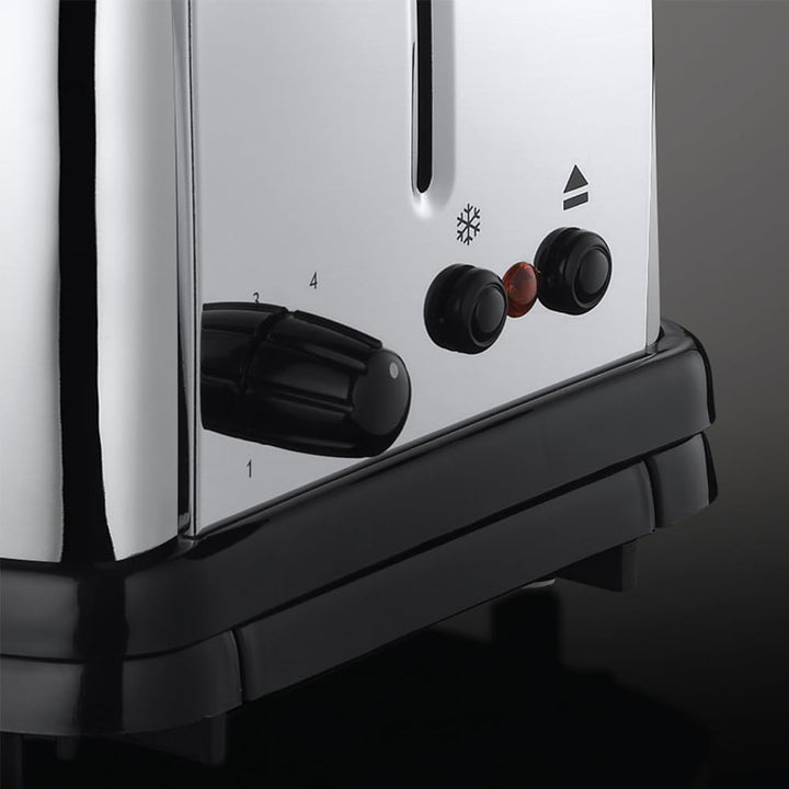 Russell Hobbs Toaster [für 2 Scheiben] Victory Edelstahl (extra breite Toastschlitze, inkl. Brötchen