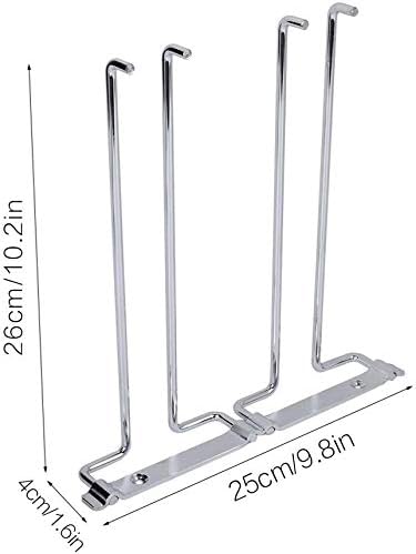 Weinschale Rack, Zweireihig Eisen Chrom Weingläser Halter unter Schrank Regal Wand Stemware Rack für