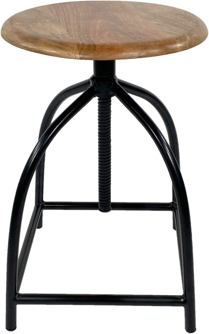casamia Drehhocker höhenverstellbar Liverpool Holz Metall Industrial Farbe schwarz 1 Hocker, Schwarz