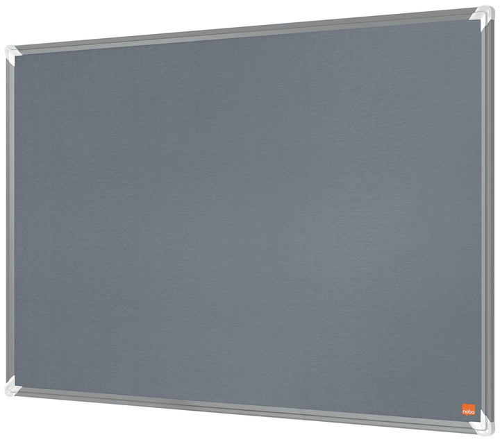 Nobo Filz-Notiztafel, 60 x 90 cm, Aluminiumrahmen, Traditionelle Eckmontage, Premium Plus, Grau, 191