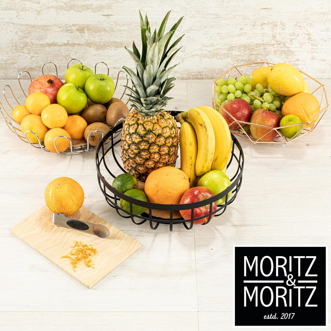 Moritz & Moritz Obstschale Weiss Metall 25cm - Obstkorb Weiss Modern – Korb für Geschenke, Früchte,