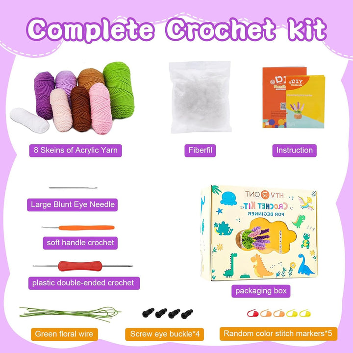 Lonsien Häkelset Kinder Pfefferminz Häkeln für Anfänger Komplett Stricken für Anfänger Set Amigurumi