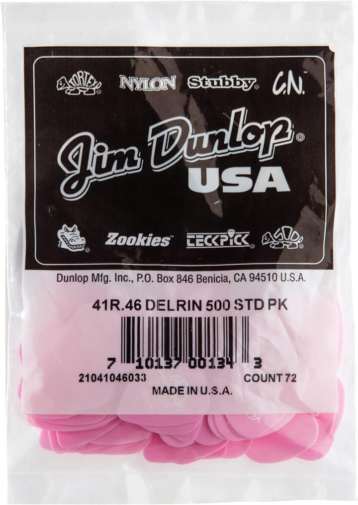Médiators Jim Dunlop 0,46mm Delrin 500 0,46mm sachet de 72, 0,46mm