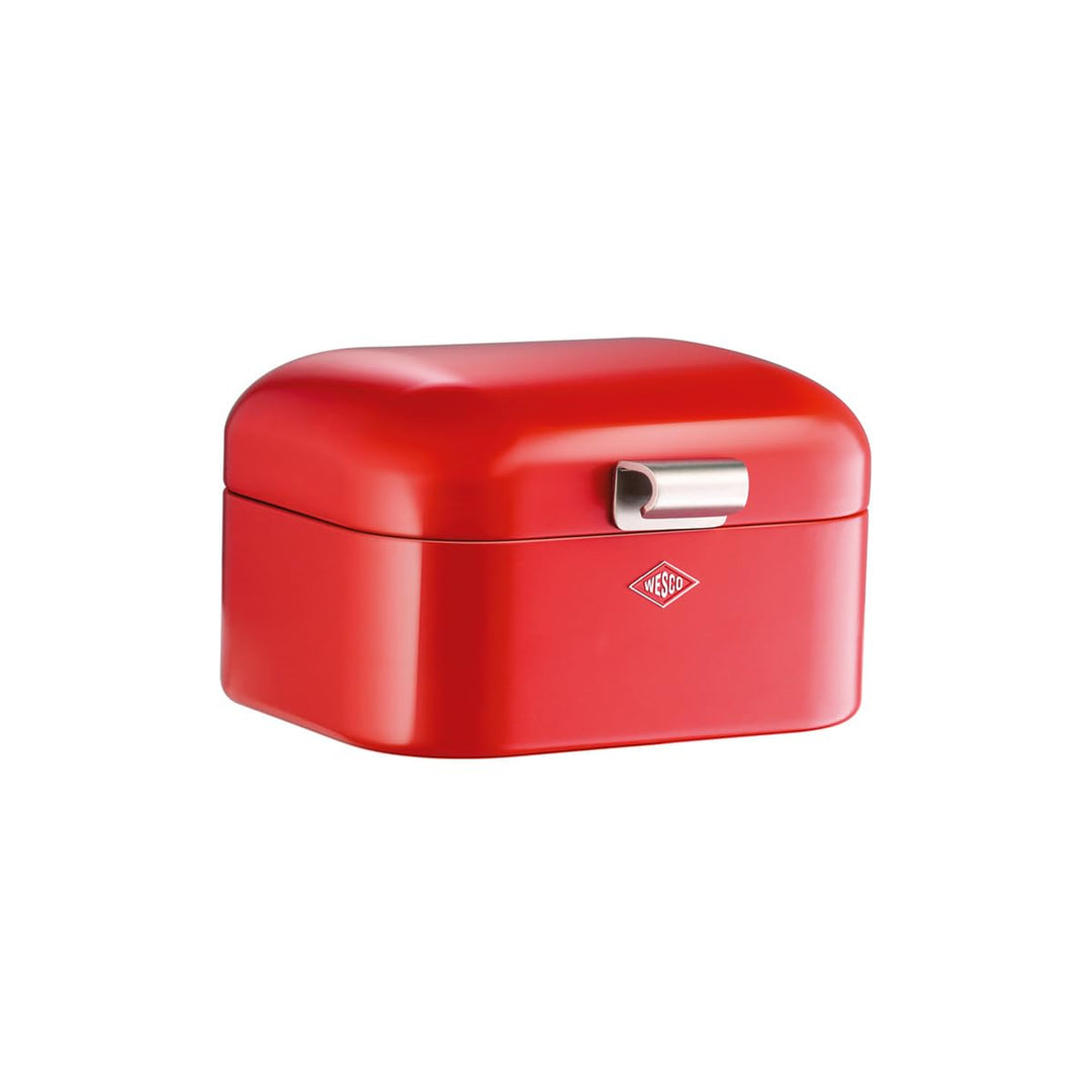 WESCO Mini Grandy Brotkasten in der Farbe rot, pulverbeschichtetes Stahlblech, Lüftungslöcher und st