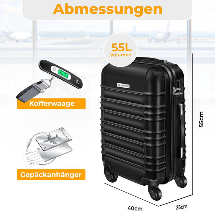 KESSER® Reisekoffer Hartschalen-Koffer Inkl. Kofferwaage + Gepäckanhänger Trolley Gepäck Rollkoffer