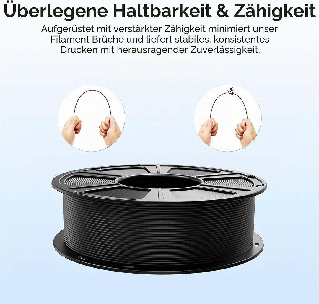 PLA Filament 1.75mm, GIANTARM 3D Drucker Filament PLA 2kg Spool (Weiss) 2kg 2KG-PLA-Weiss, 2kg 2KG-P