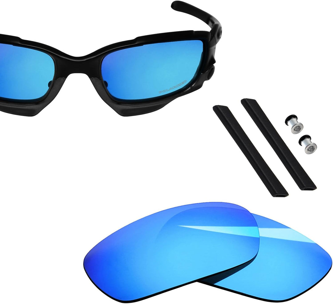 BlazerBuck Anti-salz Polarisierte Ersatzgläser für Oakley Jawbone Racing Jacket Eisblau Polarisiert,
