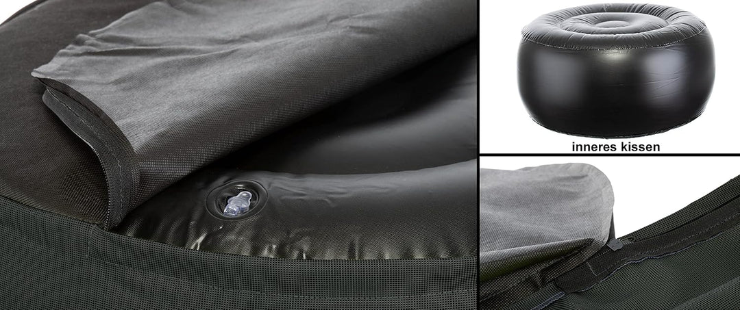 Brandsseller Outdoor Sitzhocker aufblasbar – Pouf Ø 55 x 25 cm – wasserabweisender Sitzsack für Gart