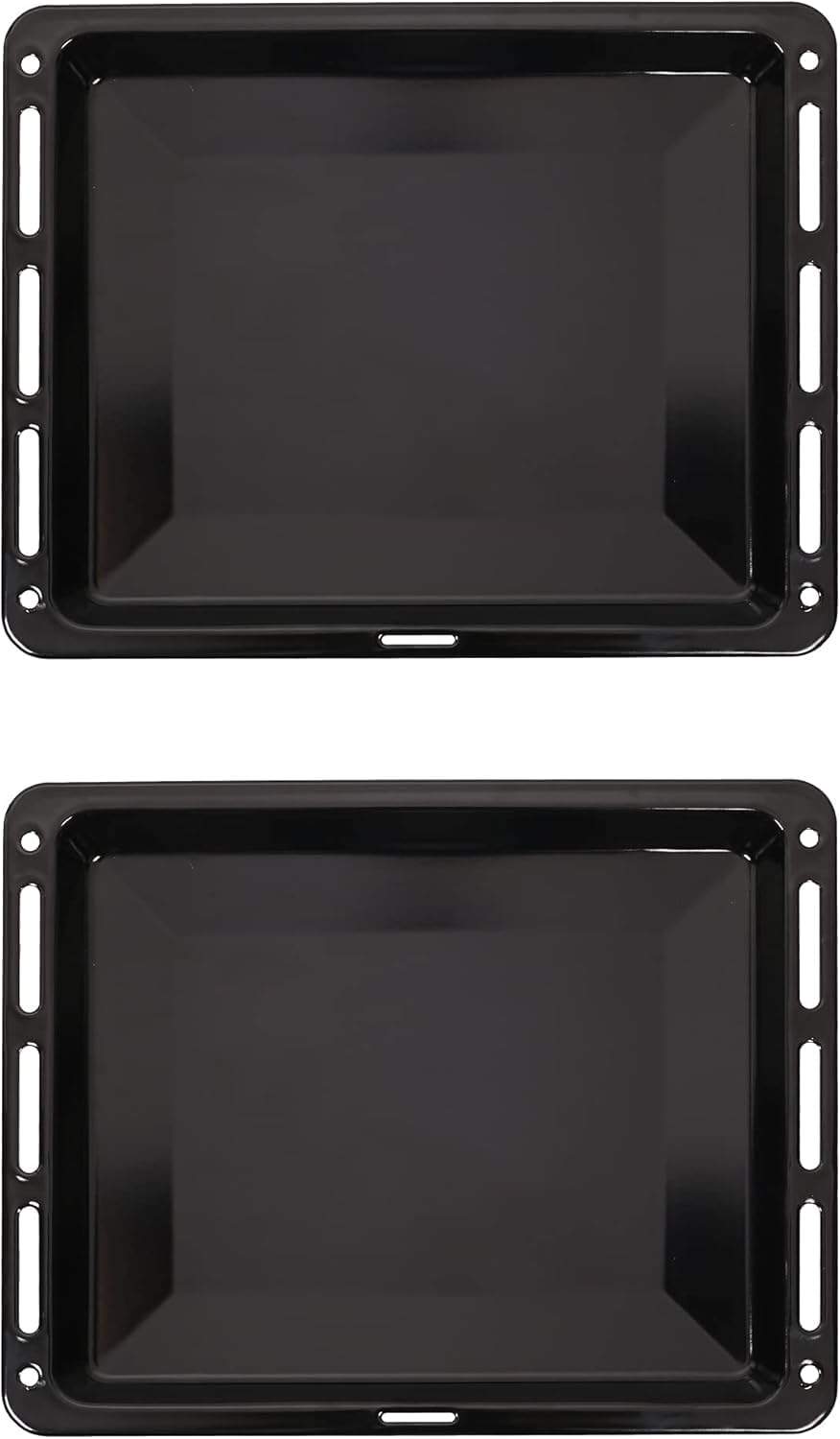 ICQN Fettpfanne 445 x 375 mm 25 und 50 mm, 2er Emailliert Backbleche Set, Passend für Whirlpool, Ign