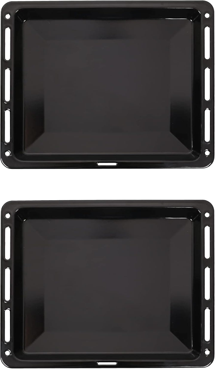 ICQN Fettpfanne 445 x 375 mm 25 und 50 mm, 2er Emailliert Backbleche Set, Passend für Whirlpool, Ign