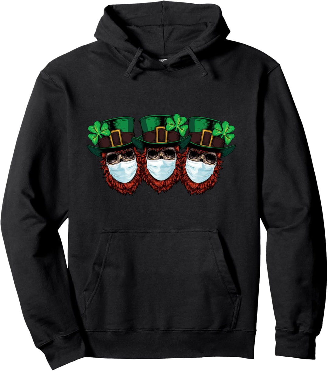 St. Patricks Day Totenschädel Shamrock Kleeblatt Geschenk Pullover Hoodie