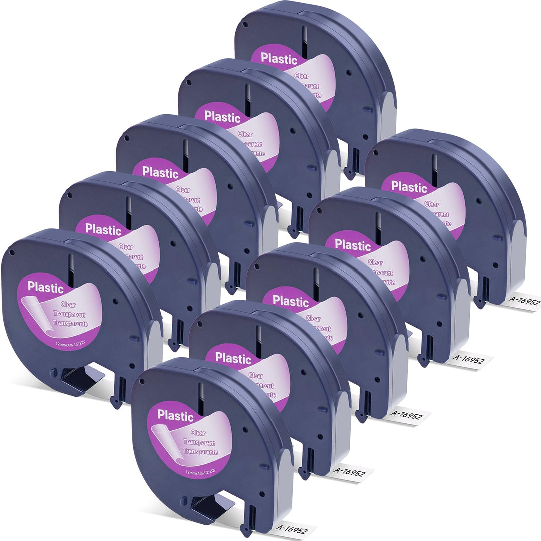 Kompatibel mit Dymo Letratag Refill 16951 16952 Schwarz auf Klar Etikettenband für Dymo Label Maker