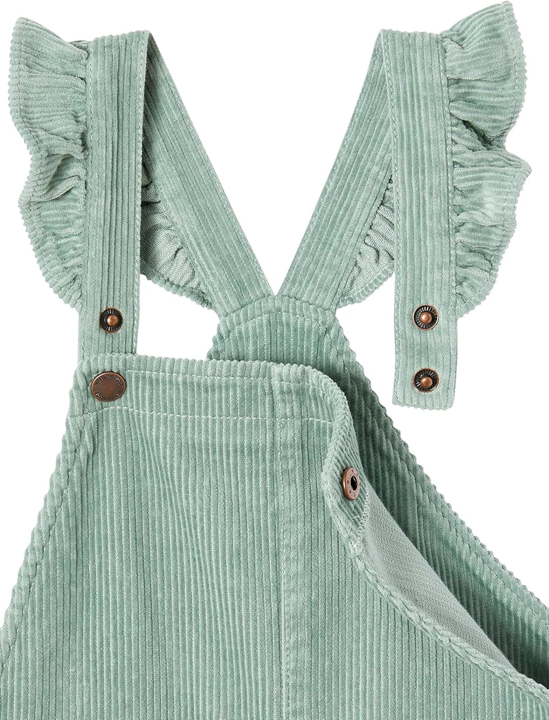 Vertbaudet Mädchen Cord-Latzhose mit Volantträgern GRIS 92-98, GRIS 92-98