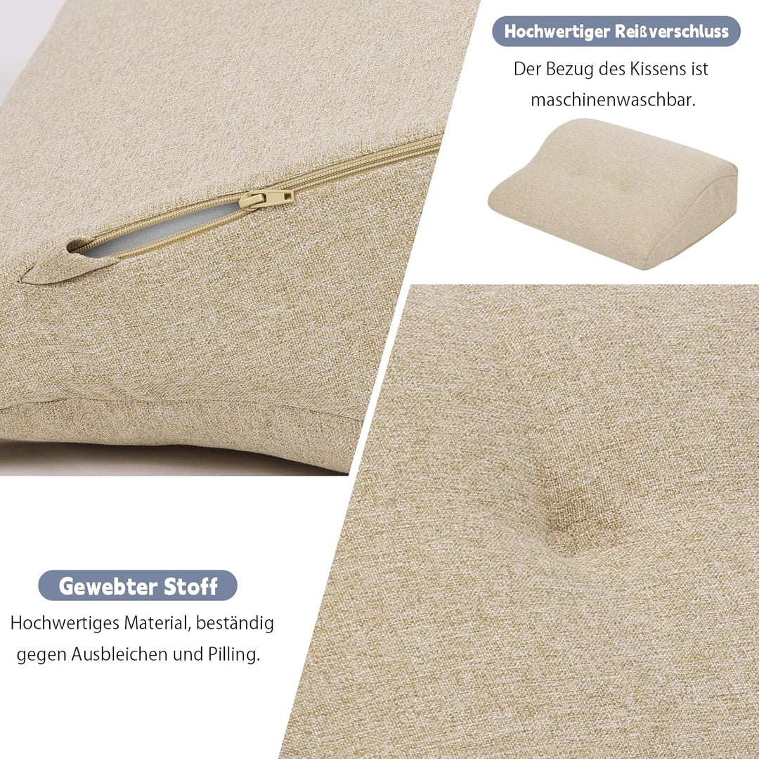 GOFORIT Ergonomisches Rückenkissen für Sofa &amp; Sessel - Zweilagiges Memory-Schaum Lendenkissen mit fe