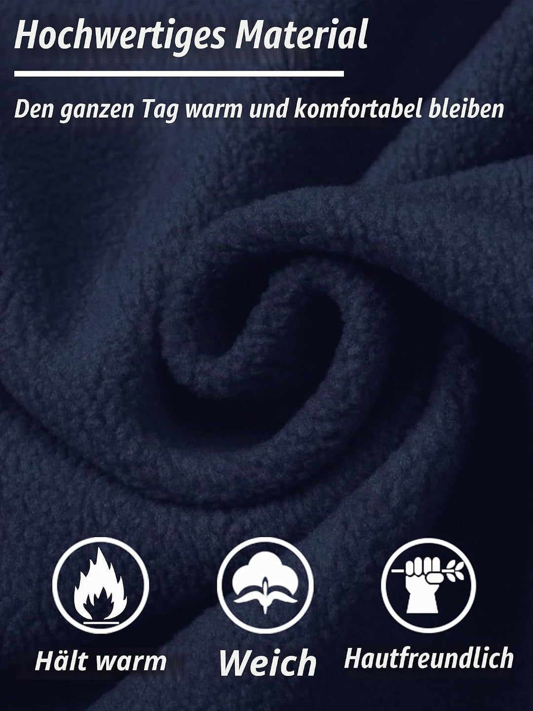 TACVASEN Fleecepullover Herren Sweatshirt Gefüttert Winter Warme Sport Langarmshirt Rundhals Outdoor