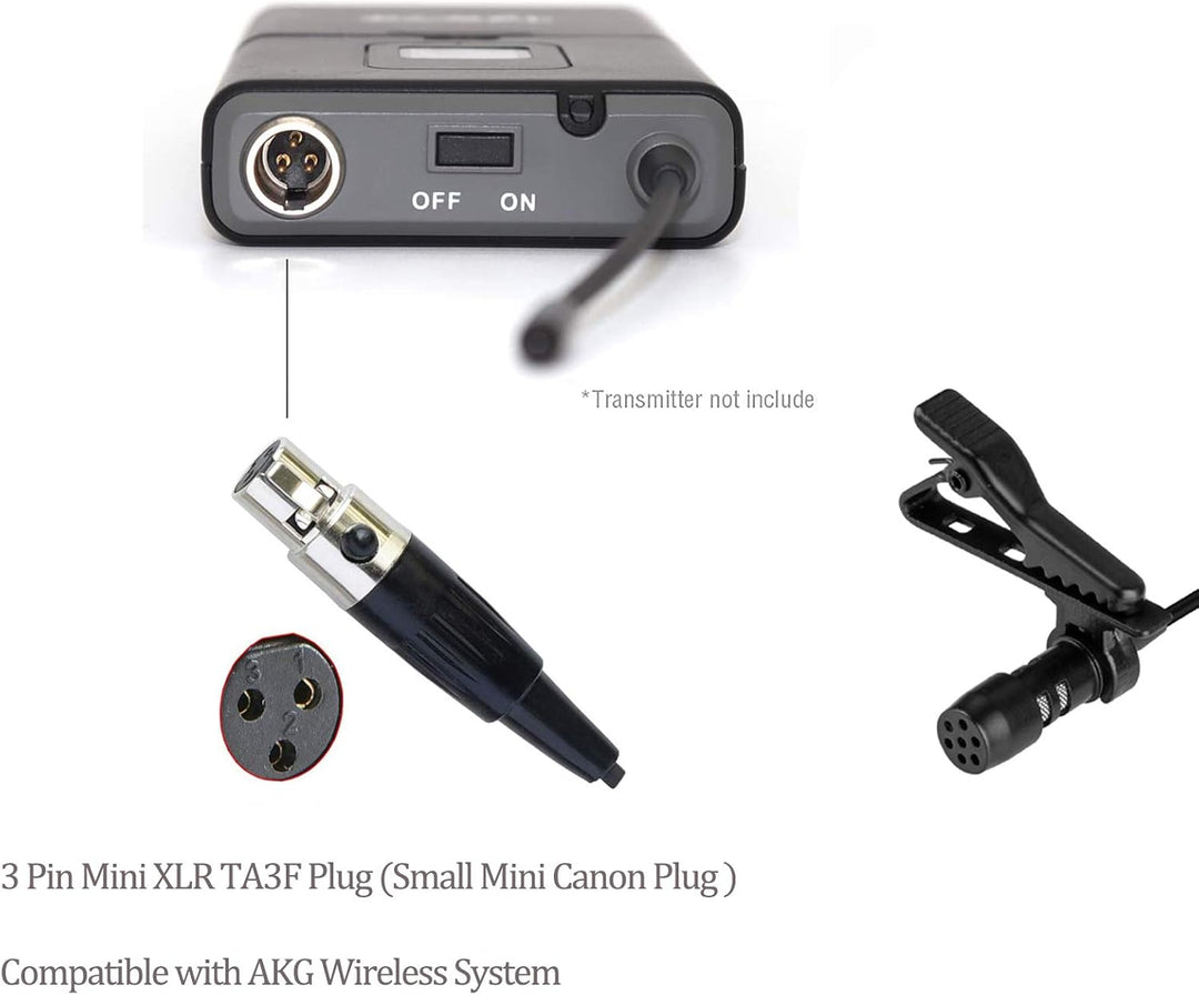 Lavalier Mikrofon Revers Mikrofon für AKG Samson kabellos Bodypack Transmitter Taschensender -Unidir