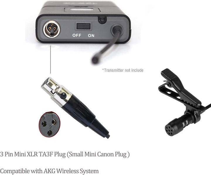 Lavalier Mikrofon Revers Mikrofon für AKG Samson kabellos Bodypack Transmitter Taschensender -Unidir
