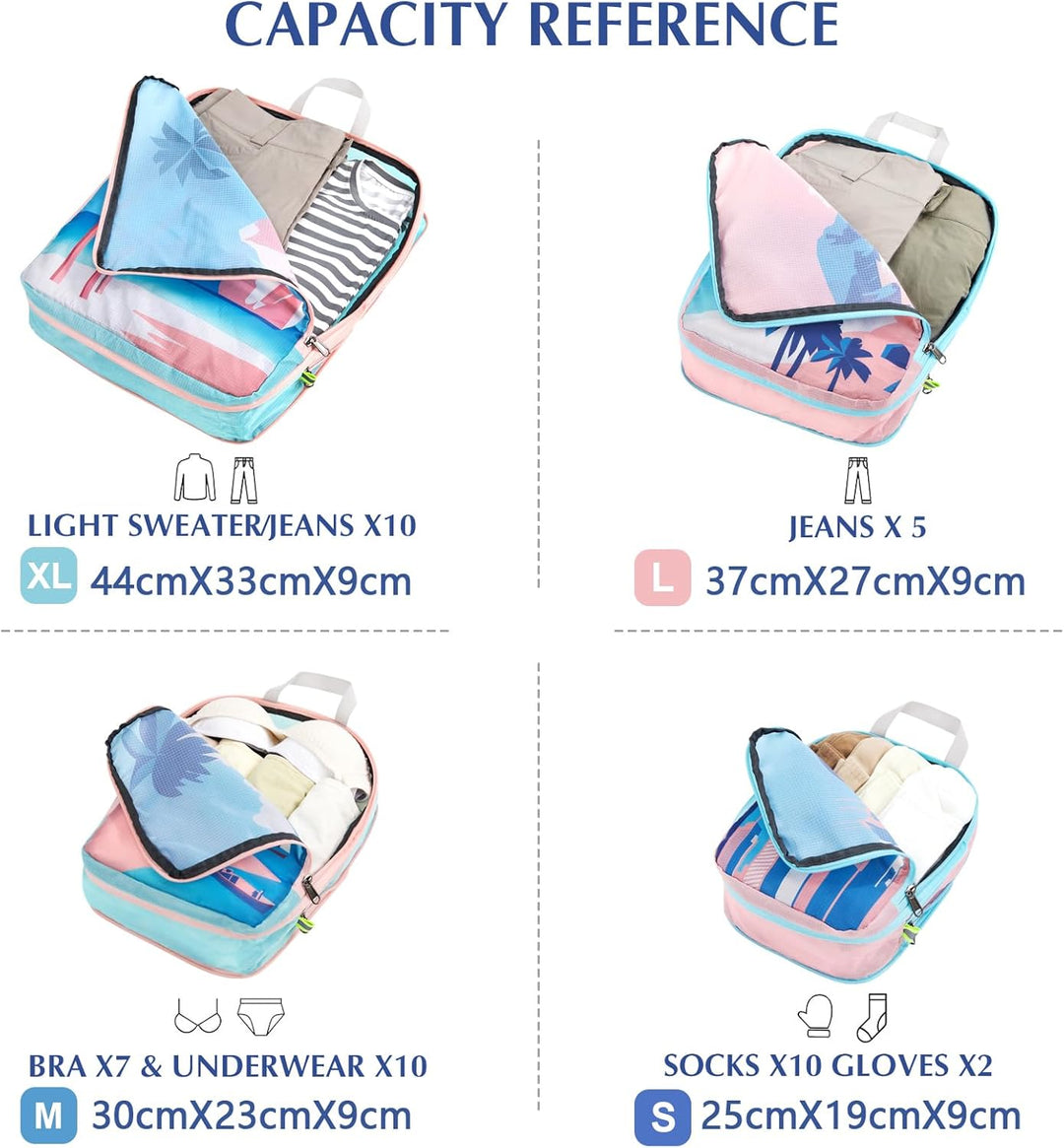 Gonex Compression Packing Cubes 4er Set, Gonex Kleidertaschen 4-teilig Verpackungswürfel, Kleidertas