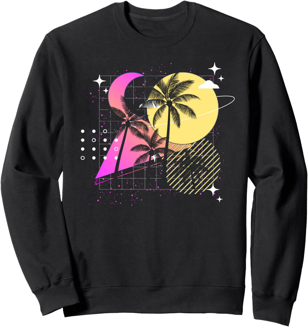 Tropische 90er Kunst Synthwave Aesthetic 1980 Vaporwave Sweatshirt