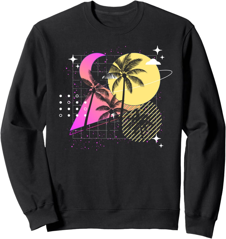 Tropische 90er Kunst Synthwave Aesthetic 1980 Vaporwave Sweatshirt