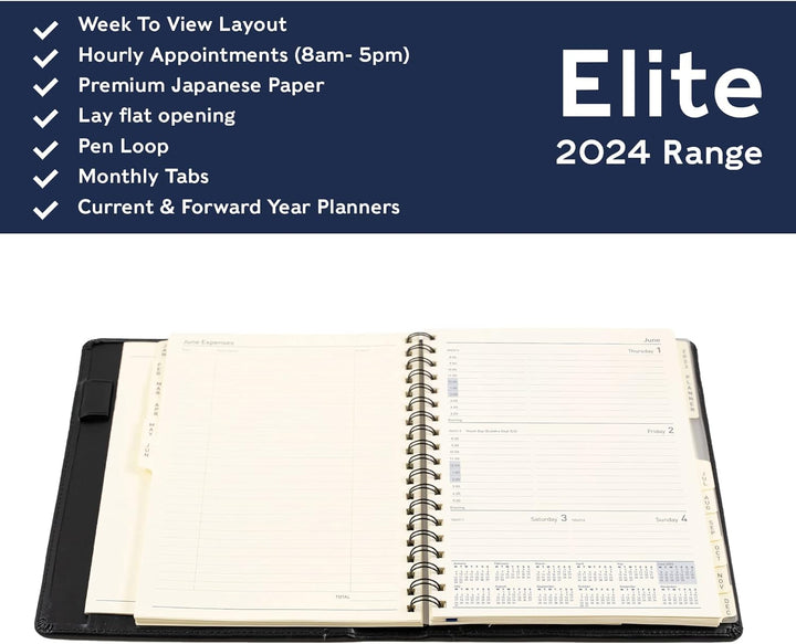 Collins Elite 2024 Terminplaner Executive Wochenansicht – Terminplaner-Nachfüllung – Geschäftsplaner