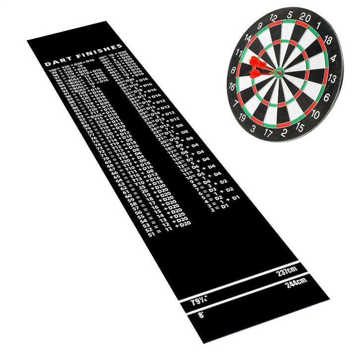 Schützende Dartmatte, tragbarer Bodenteppich, 150 x 61 cm, Teppich mit Wurflinie, kompakter Stil mit