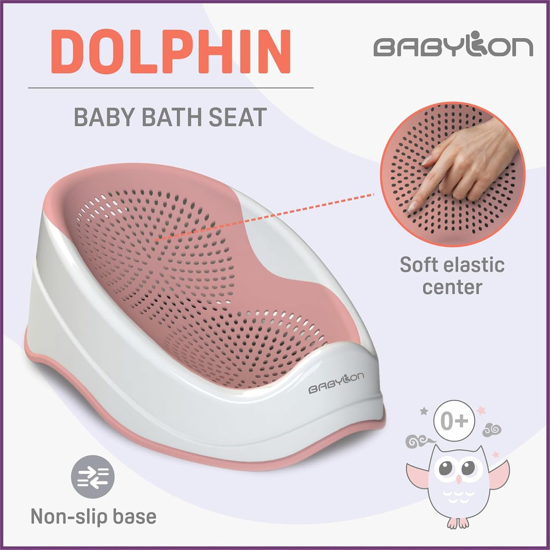 BABYLON DOLPHIN Badewannensitz Baby Ab 0-6 Monate – Ergonomisches Kinder Badewanne – Hypoallergen, S