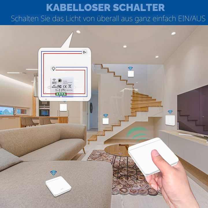 DieseRC Funk-Lichtschalter, Funk-Sender-Sicherheitsschalter und Empfänger-Controller 10A, einfache I