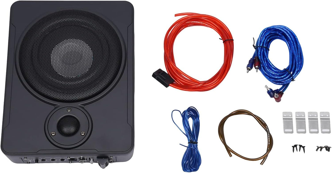 HarBin-Star Ultradünner Auto-Subwoofer mit Kabe Verbesserter Bass Aktive Lautsprecher 600W Leistung