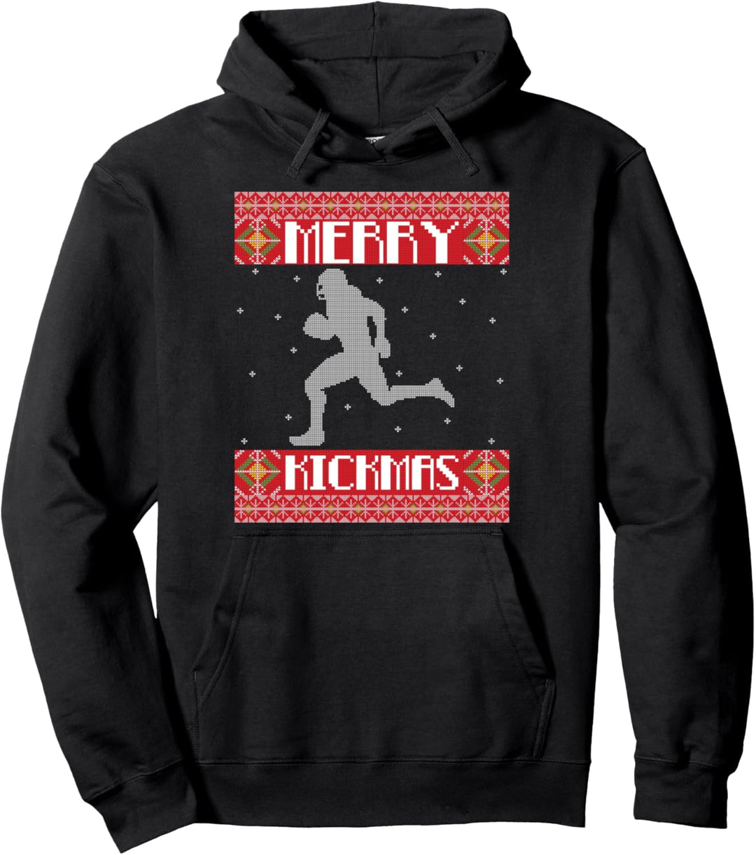 Merry Kickmas Football Spieler Sport Ugly Christmas Sweater Pullover Hoodie
