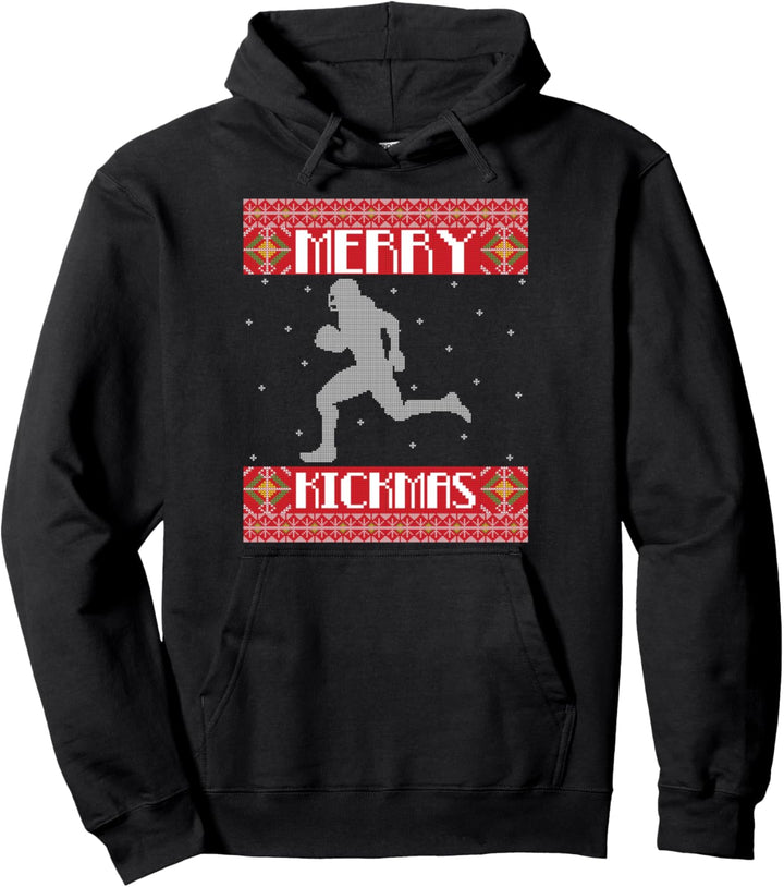 Merry Kickmas Football Spieler Sport Ugly Christmas Sweater Pullover Hoodie
