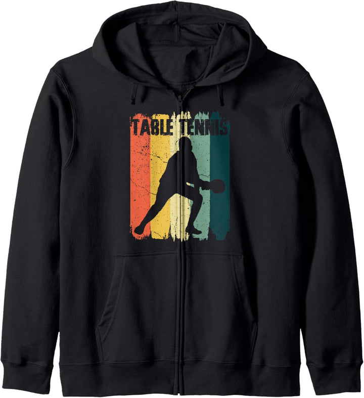 Tischtennis Sport Retro Vintage Ping Pong Spieler Kapuzenjacke