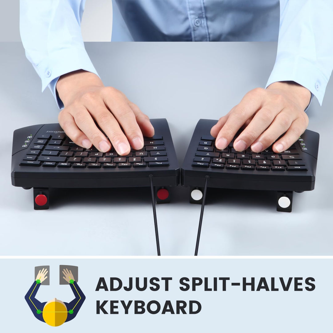 Perixx PERIBOARD-524B US, [Firmware aktualisiert] kabelgebundene ergonomische Split-Tastatur - Einst