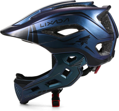 Lixada Fahrradhelm Kinder Helm Fullface Abnehmbar Unisex 52-58cm Children's Helmet 2-In-1 Integrated