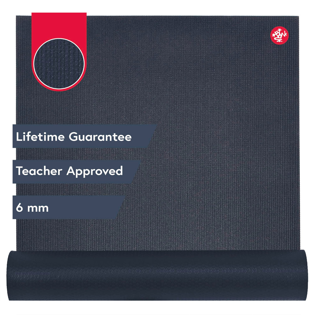 Manduka PRO Yoga and Pilates Mat Midnight 180cm x 66cm x 6mm, Midnight 180cm x 66cm x 6mm