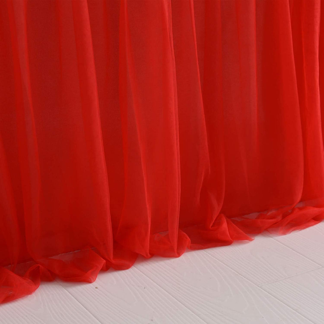 HBBMAGIC Tüll Tischrock Rot, Tütü Tischröcke 427 * 76CM, Candy Tisch Tischdecke Tüll für Geburtstag
