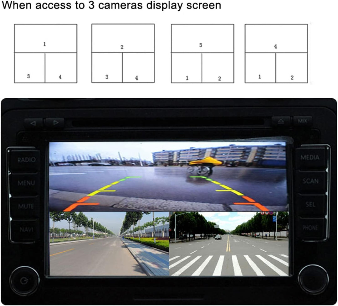 KIMISS 4-Kanal-Video-Splitter, 1080P AHD 4-Kanal-Video-Splitter-Controller DC12V 24V Kamera-Video-Bi