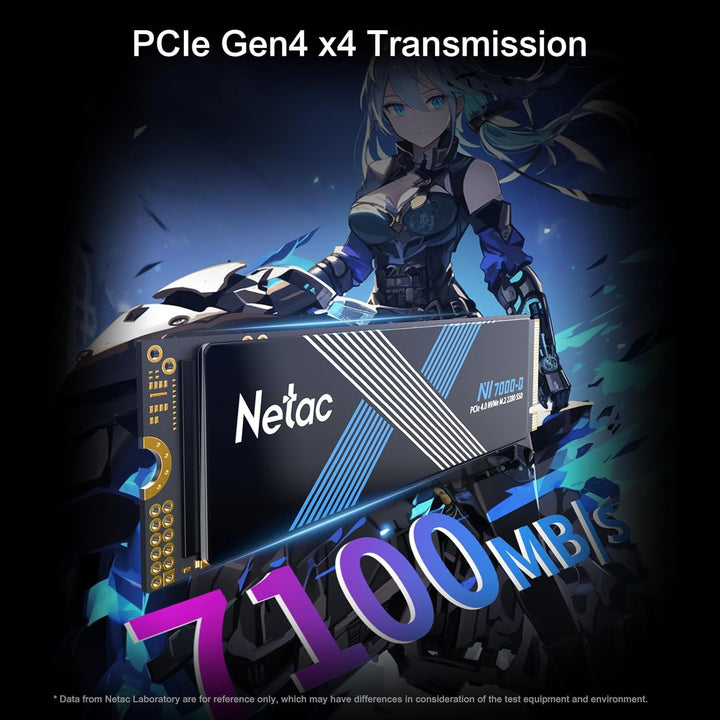 Netac NV7000-Q 1TB PCIe 4.0 Nvme SSD 1TB Internes Solid-State-Laufwerk bis zu 7100MB/s für PC Gamer