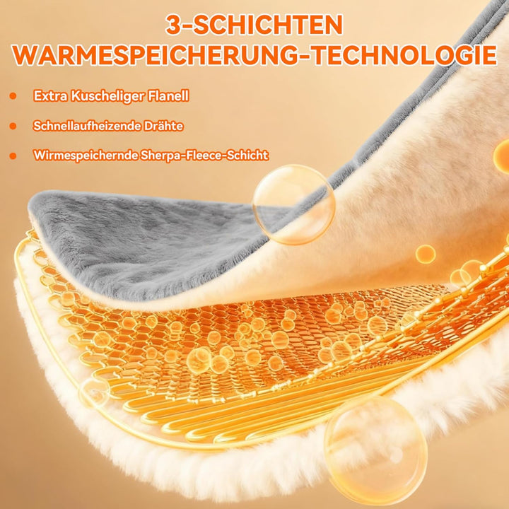 Heizdecke mit Abschaltautomatik, 180 × 130 cm Flanell Elektrische Wärmedecke mit 8 Heizstufen & 1-12