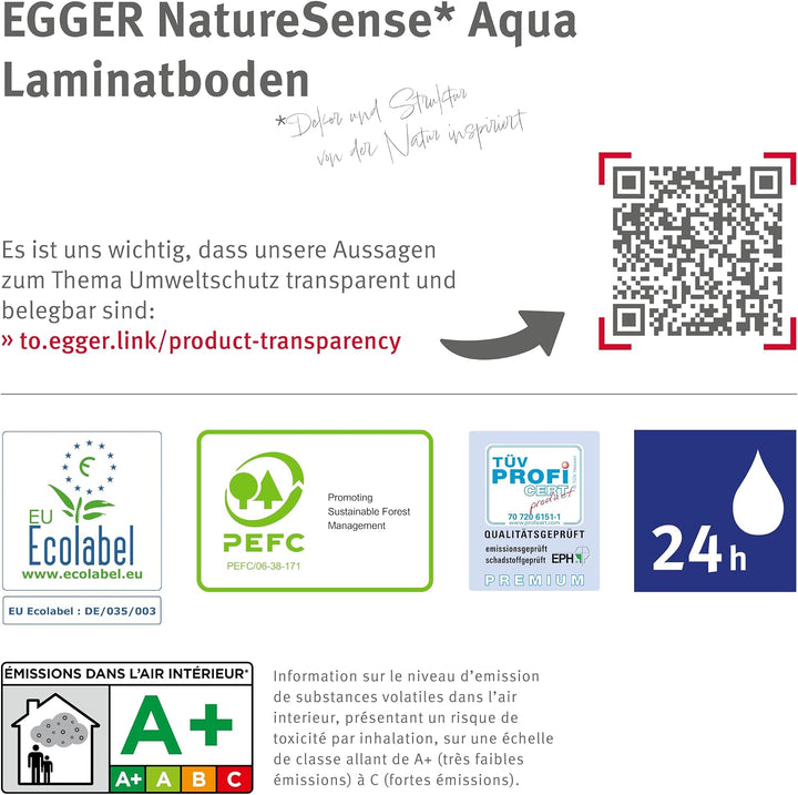 EGGER NatureSense Aqua Laminat EL2855 Olchon Eiche sandbeige 1292x193x8mm (1,995m²) 1,995m² | Lamina