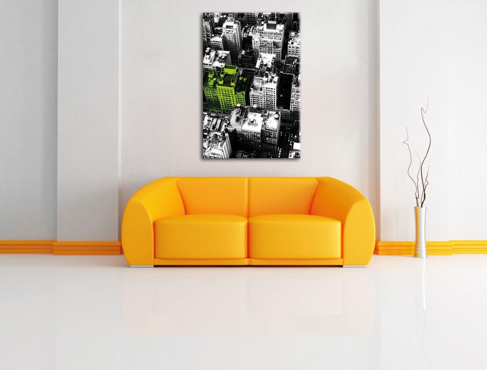 Pixxprint New York City Spezial schwarz/weiss / 120x80cm Leinwandbild bespannt auf Holzrahmen/Wandbi