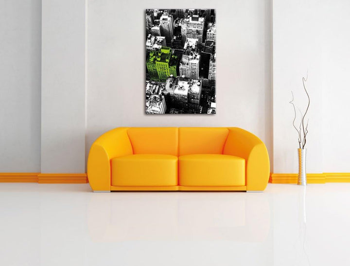 Pixxprint New York City Spezial schwarz/weiss / 120x80cm Leinwandbild bespannt auf Holzrahmen/Wandbi