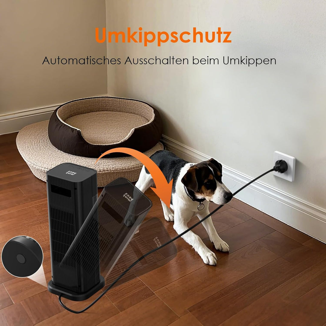 Minthouz Heizlüfter Energiesparend, 2000W PTC Keramik Heizlüfter, 3-Modus Elektroheizung mit Thermos