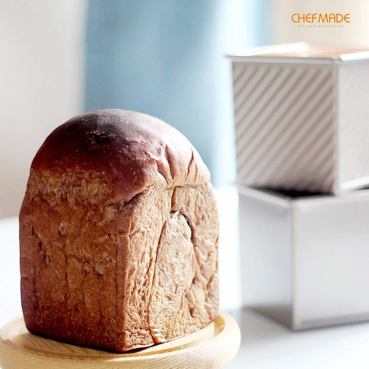 CHEFMADE Pullman Loaf Pan mit Lip, 0,55 Lb Teig Kapazität Nicht-stick Rechteck Flache Toast Box für