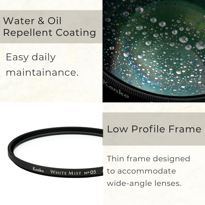 Kenko White Mist No.05 φ62mm, Diffusionseffekt, für einen Vintage-Look, für Video-/Porträtaufnahmen,
