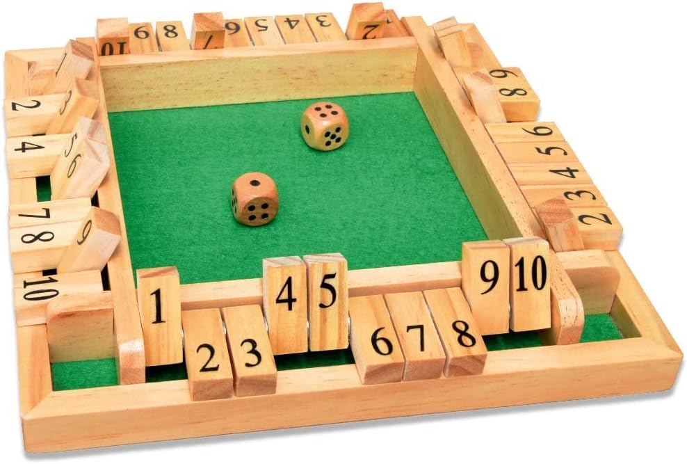 Noris 606108013 Deluxe Shut The Box - Das Beliebte Würfelspiel Aus Holz Für 1 Bis 4 Spieler Ab 8 Jah