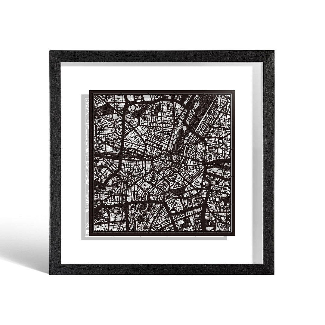 O3 DESIGN STUDIO - Marco de Papel para mapas, 22,8 x 22,8 cm, en Caja de Regalo, Fondo, autocambiant