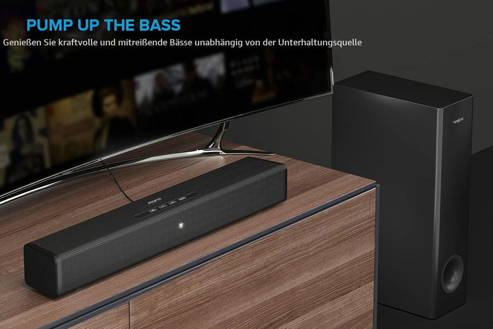 CREATIVE Stage 360 2.1 Soundbar mit Subwoofer für TV, PC, Desktop mit Dolby Atmos, Surround Sound,