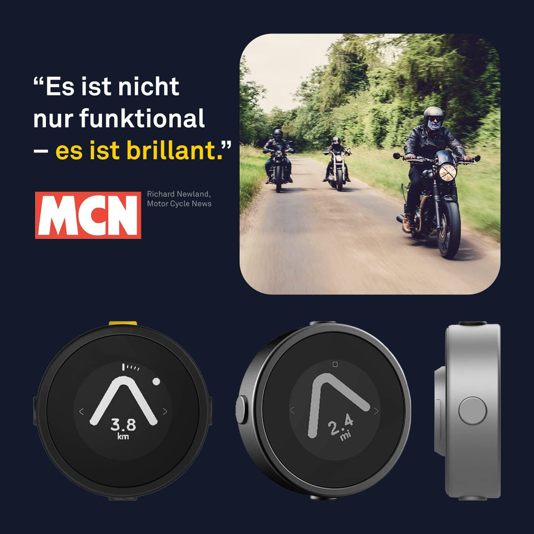 BEELINE Motorrad Navi GPS Computer - Metallgrau I Weltweite Routenplanung I Wetterfest & 30 h Akkula