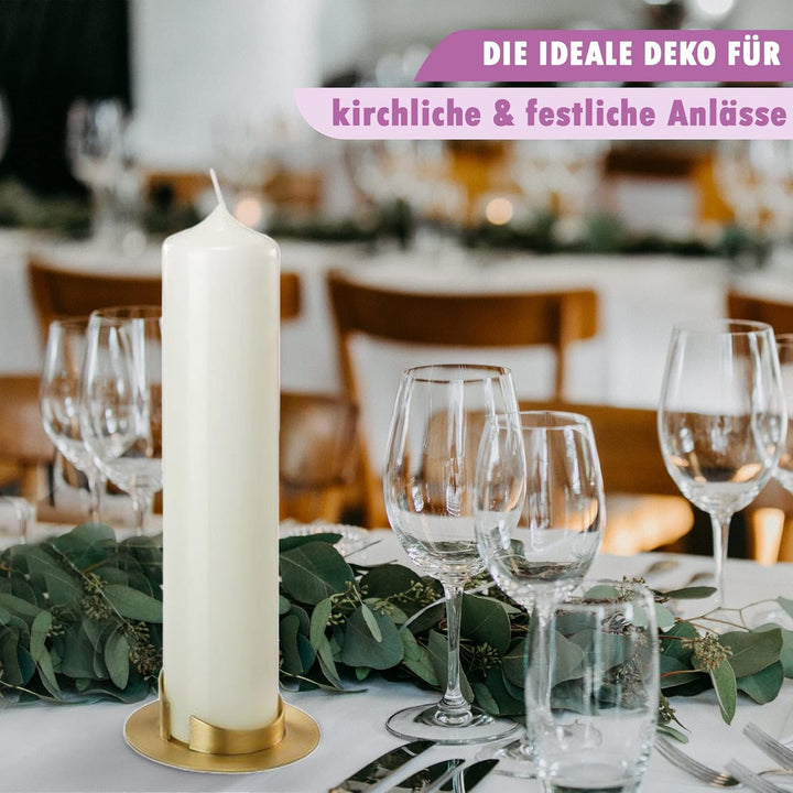 WikaKerzen Kerzenleuchter für Kerzen - Kerzenständer in Silber & Gold gebürstetem Messing Metall - K
